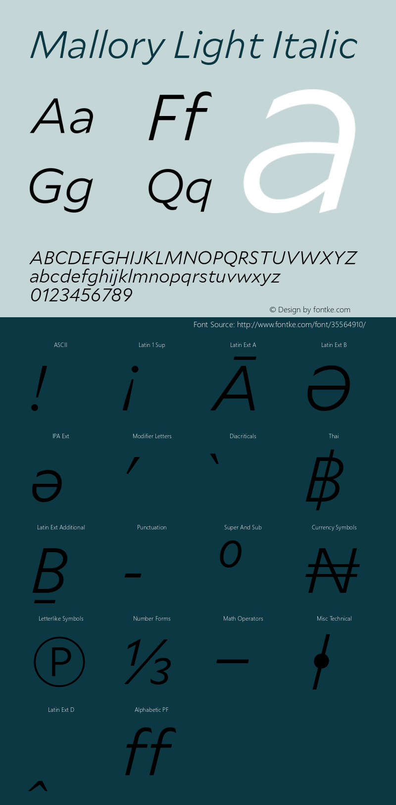 Mallory Light Italic Version 2.000;PS 2.000;hotconv 16.6.51;makeotf.lib2.5.65220图片样张