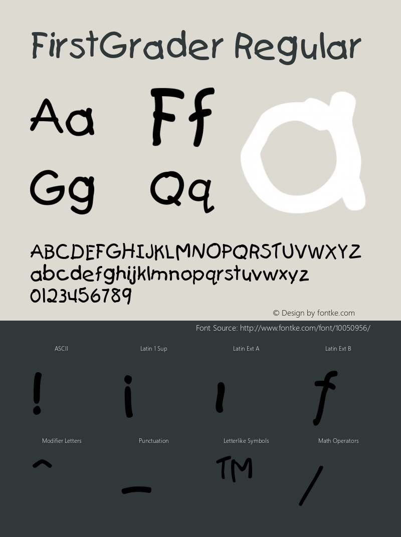 FirstGrader Regular The WSI-Fonts Professional Collection图片样张