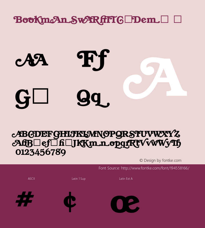 ☞Bookman Swash ITC Demi Version 1.00;com.myfonts.itc.bookman.swash-demi-bold.wfkit2.3Lg4图片样张