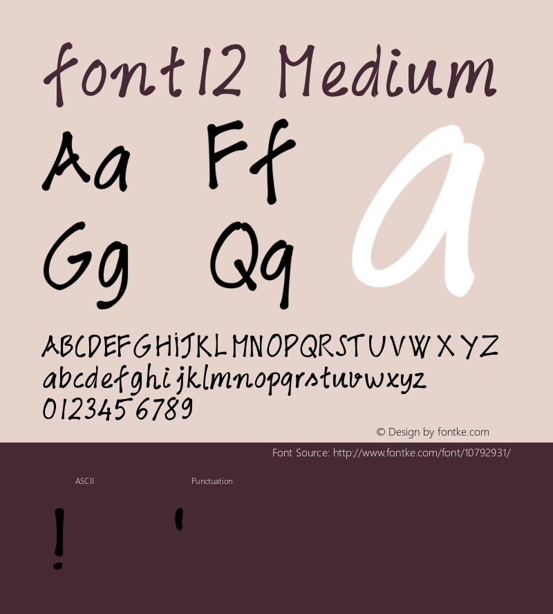 font12 Medium Version 001.000图片样张