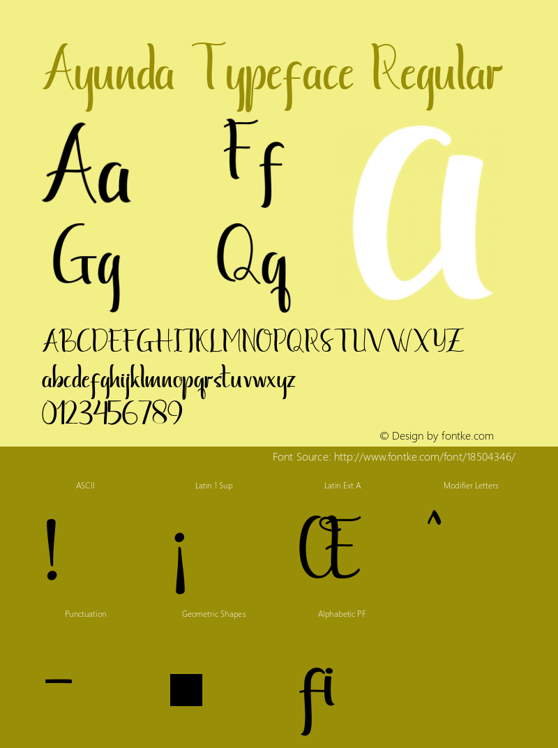 Ayunda Typeface Regular Version 1.000图片样张