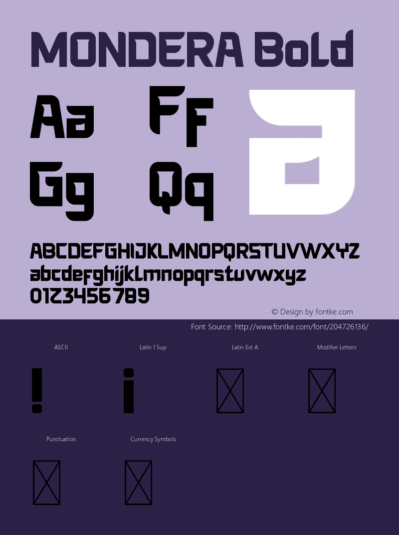 MONDERA Bold Version 1.003;Fontself Maker 3.5.7图片样张