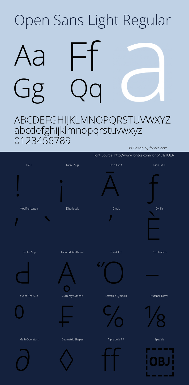 Open Sans Light Regular Version 1.10图片样张