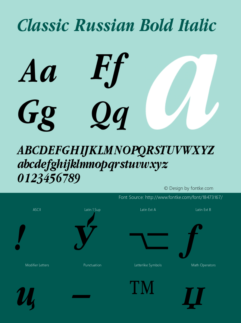 Classic Russian Bold Italic 001.001图片样张