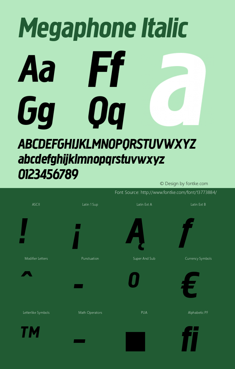 Megaphone Italic Version 1.000图片样张