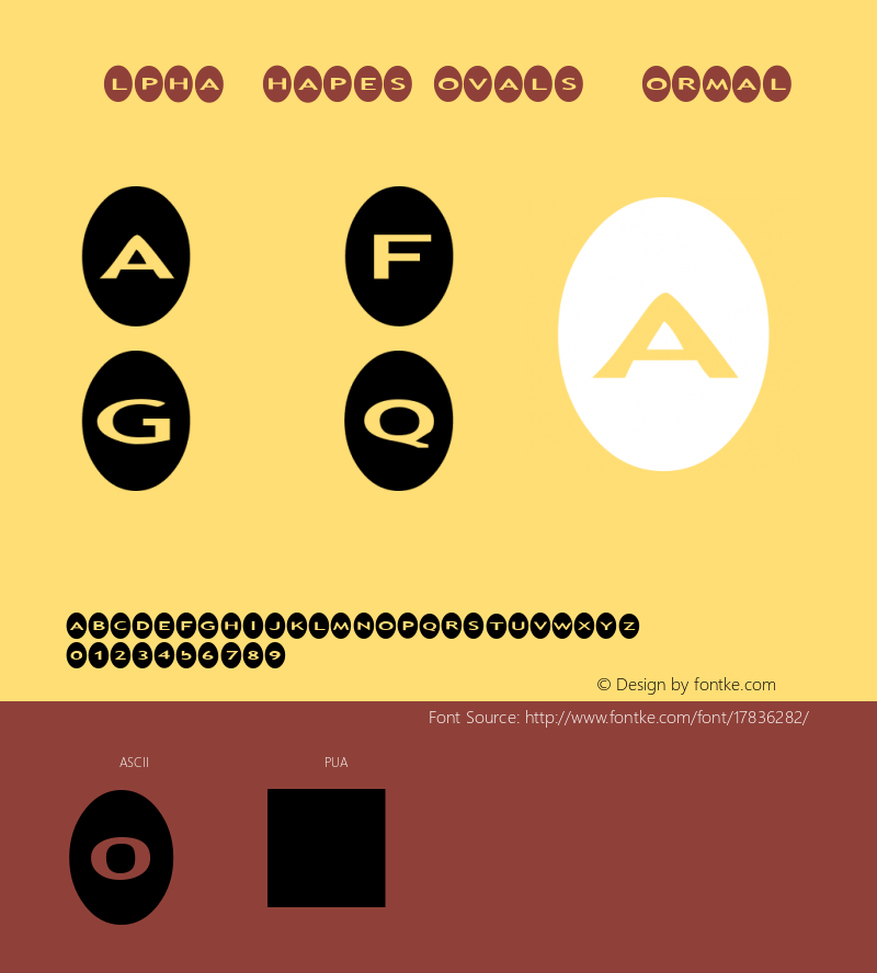 AlphaShapes ovals Normal 2.0 - October 2005 - freeware font图片样张
