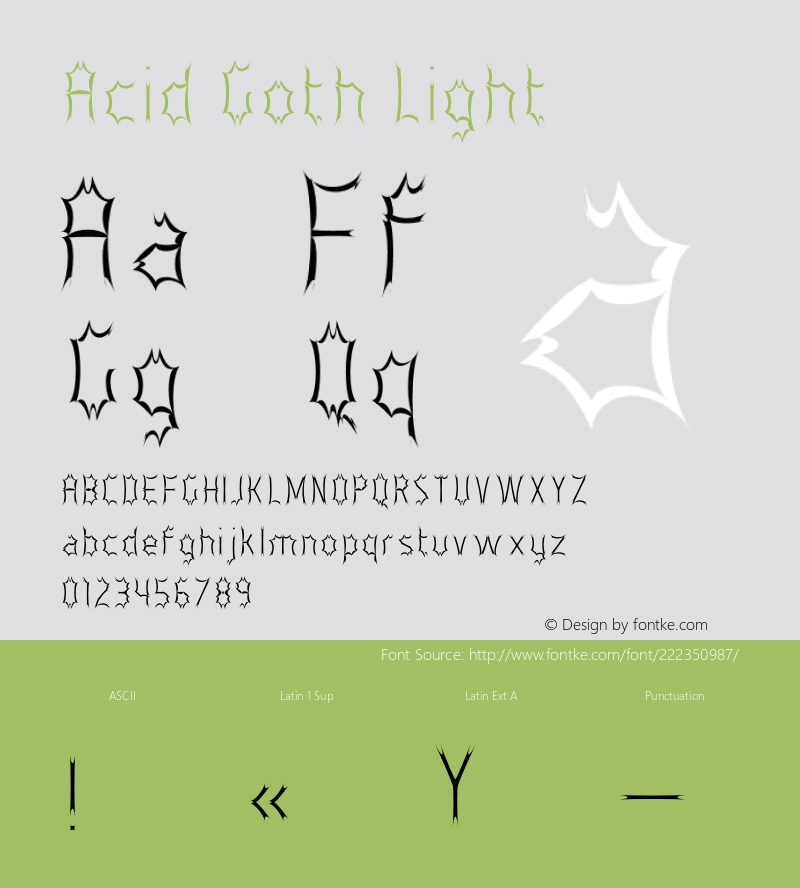 Acid Goth Light Version 1.002;Fontself Maker 3.5.4图片样张