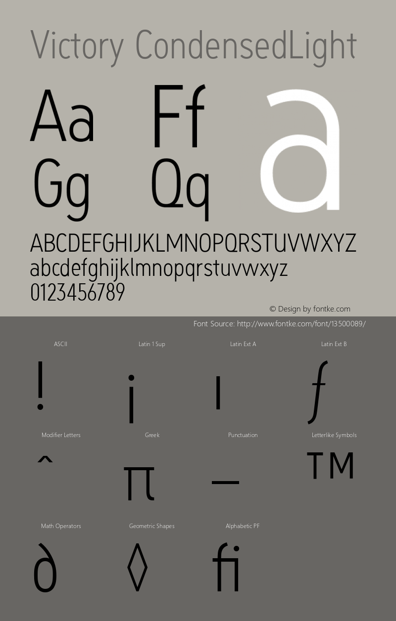Victory CondensedLight Version 001.000图片样张