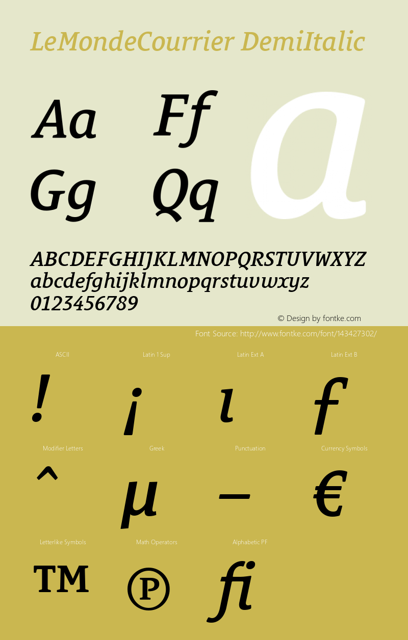 LeMondeCourrier Demi Italic Version 001.006图片样张