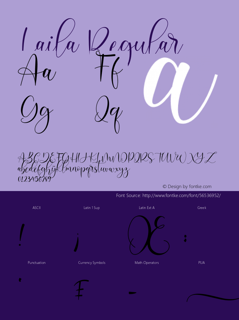 Laila Version 1.00;July 15, 2019;FontCreator 11.5.0.2430 64-bit图片样张