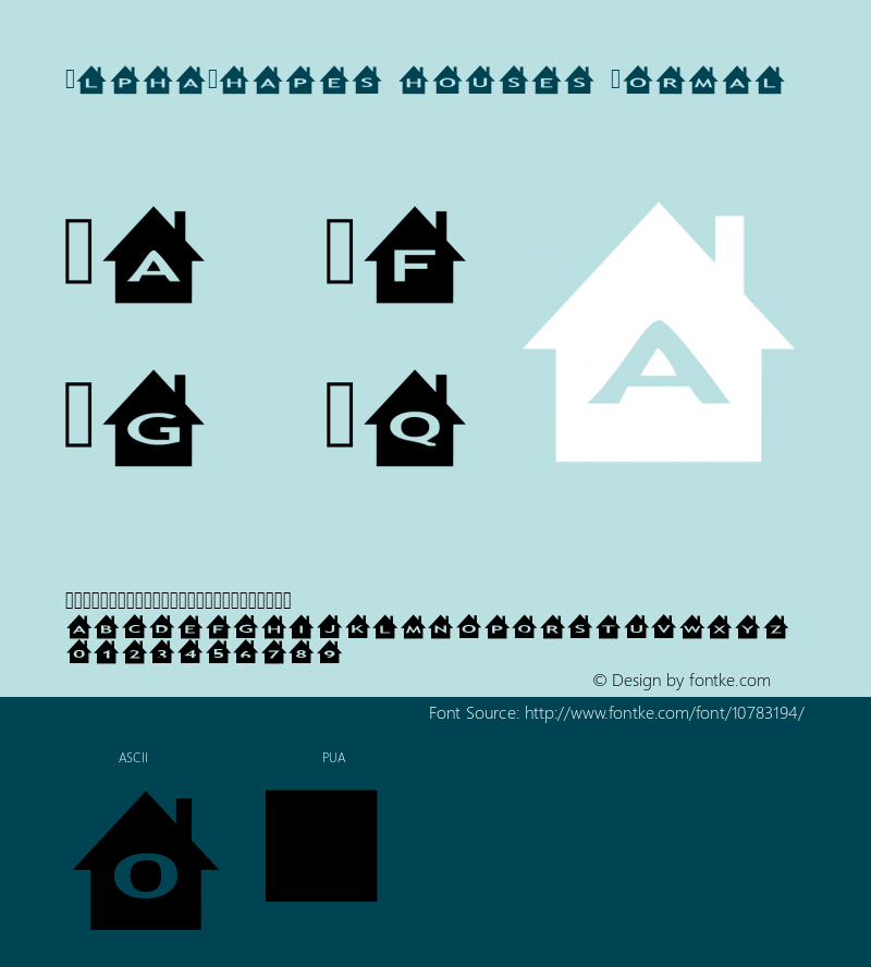 AlphaShapes houses Normal 1.0 - December 2012 - freeware font图片样张