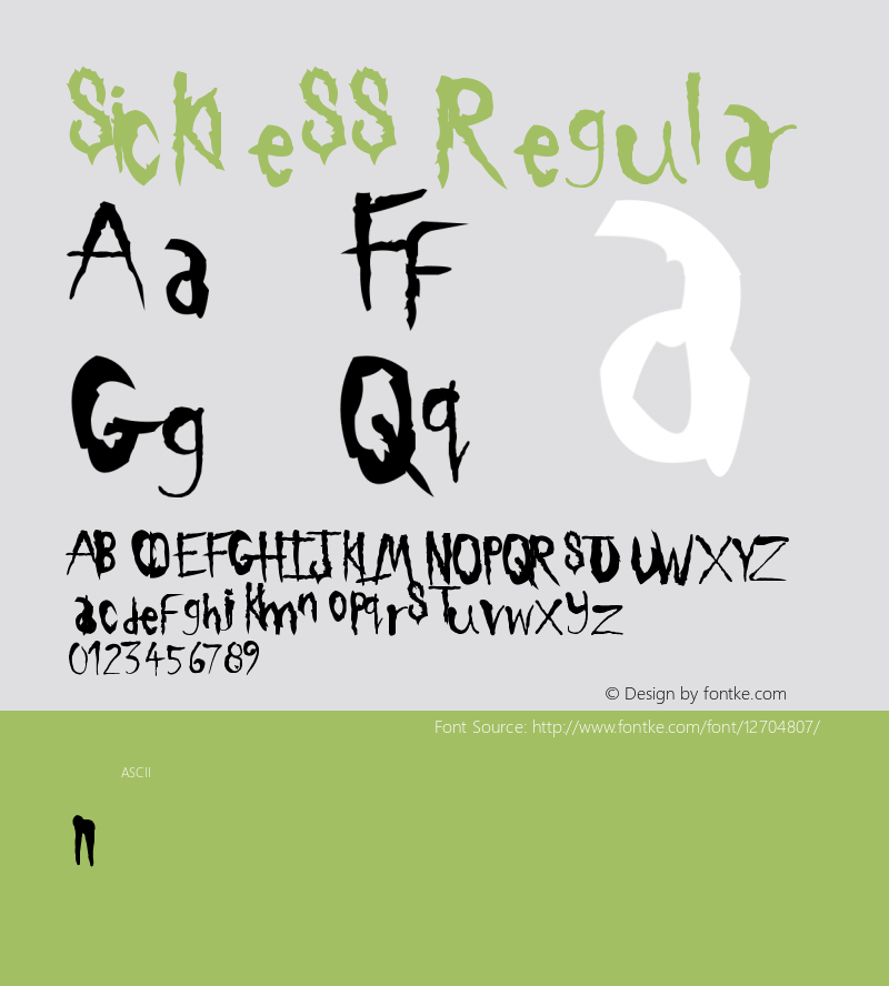 Sickness Regular August 24, 1999; 1.00, initial release图片样张