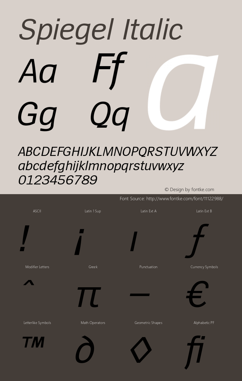 Spiegel Italic Version 001.003图片样张