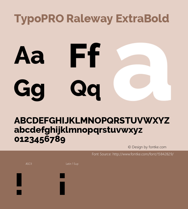 TypoPRO Raleway ExtraBold Version 3.000; ttfautohint (v0.96) -l 8 -r 28 -G 28 -x 14 -w 