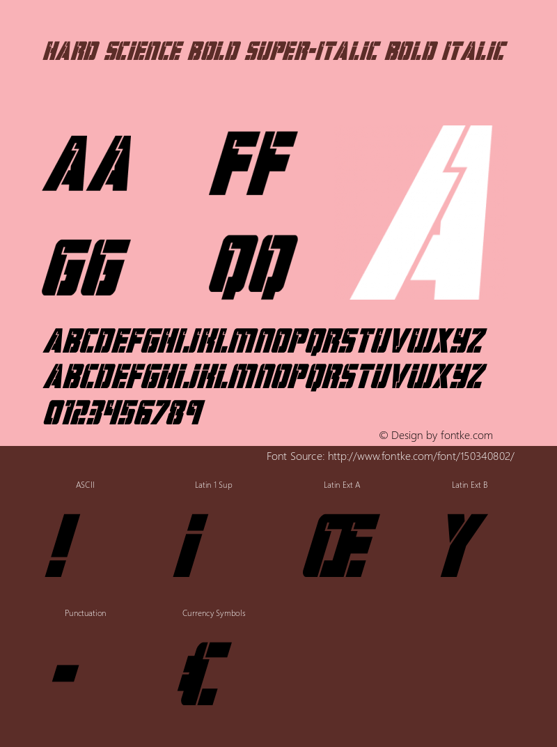 Hard Science Bold Super-Italic Version 1.1; 2019图片样张