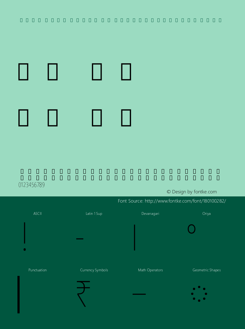 Noto Sans Oriya UI ExtraCondensed Thin Version 2.000图片样张