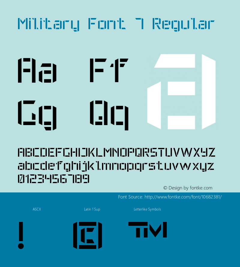 Military Font 7 Regular Version 1.000图片样张