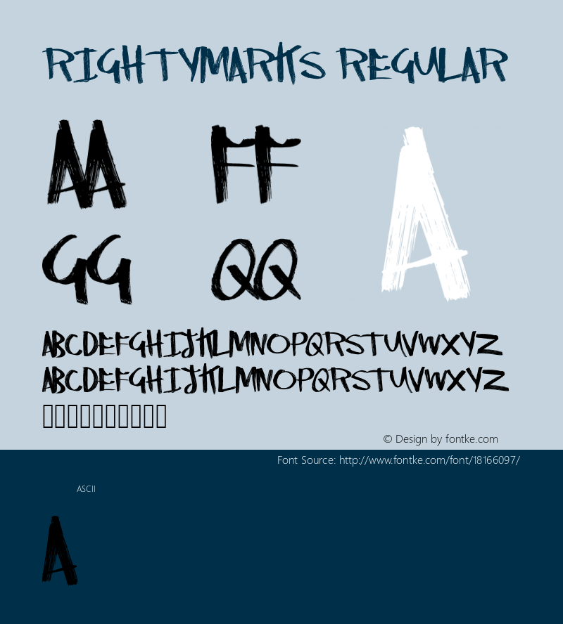 RightyMarks Regular Version 1.00 November 18, 2015, initial release图片样张