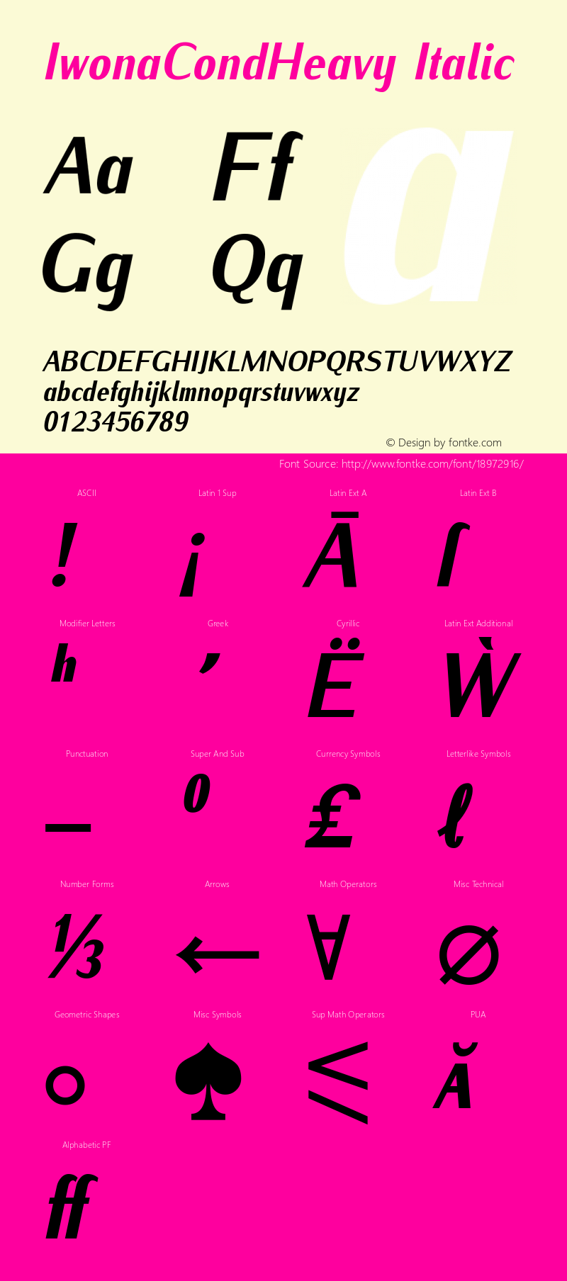 IwonaCondHeavy Italic Version 1.011;PS 0.98;Core 1.0.38;makeotf.lib1.6.5960图片样张