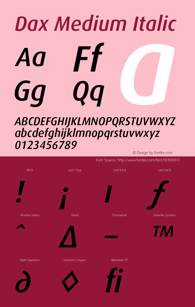 Dax Medium Italic 001.000图片样张