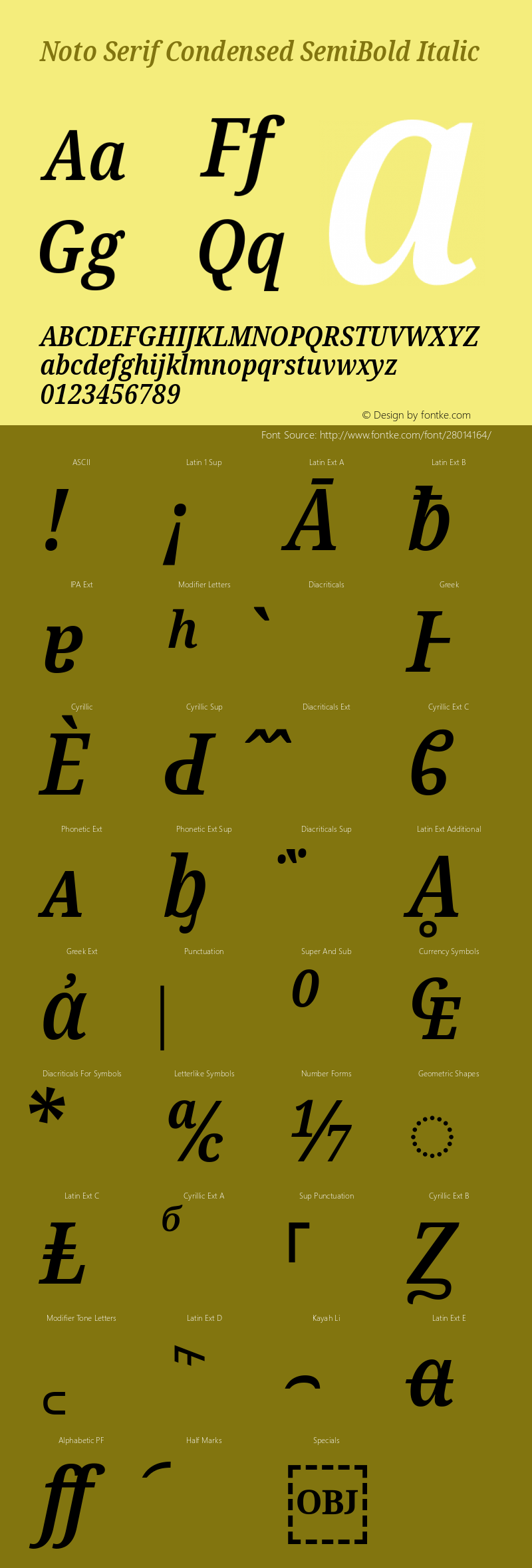 Noto Serif Condensed SemiBold Italic Version 2.001;GOOG;noto-source:20181019:f8f3770;ttfautohint (v1.8.2)图片样张
