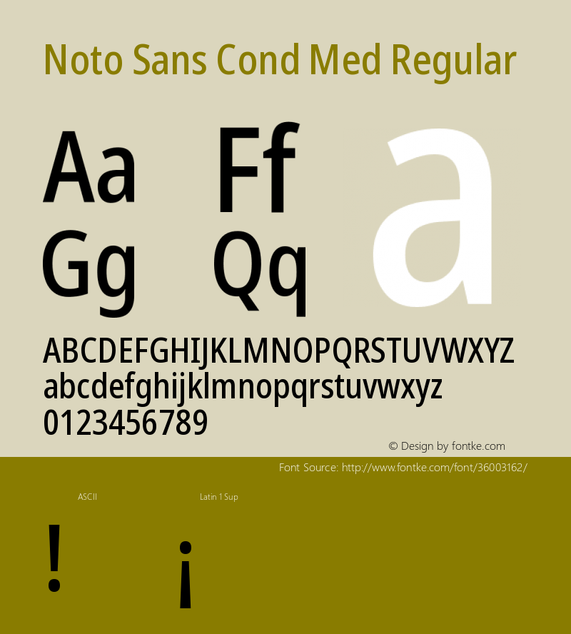 Noto Sans Condensed Medium Version 2.000;GOOG;noto-source:20170915:90ef993387c0图片样张