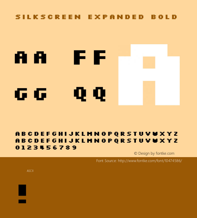 Silkscreen Expanded Bold 1.0 Sat Aug 21 15:44:19 1999图片样张