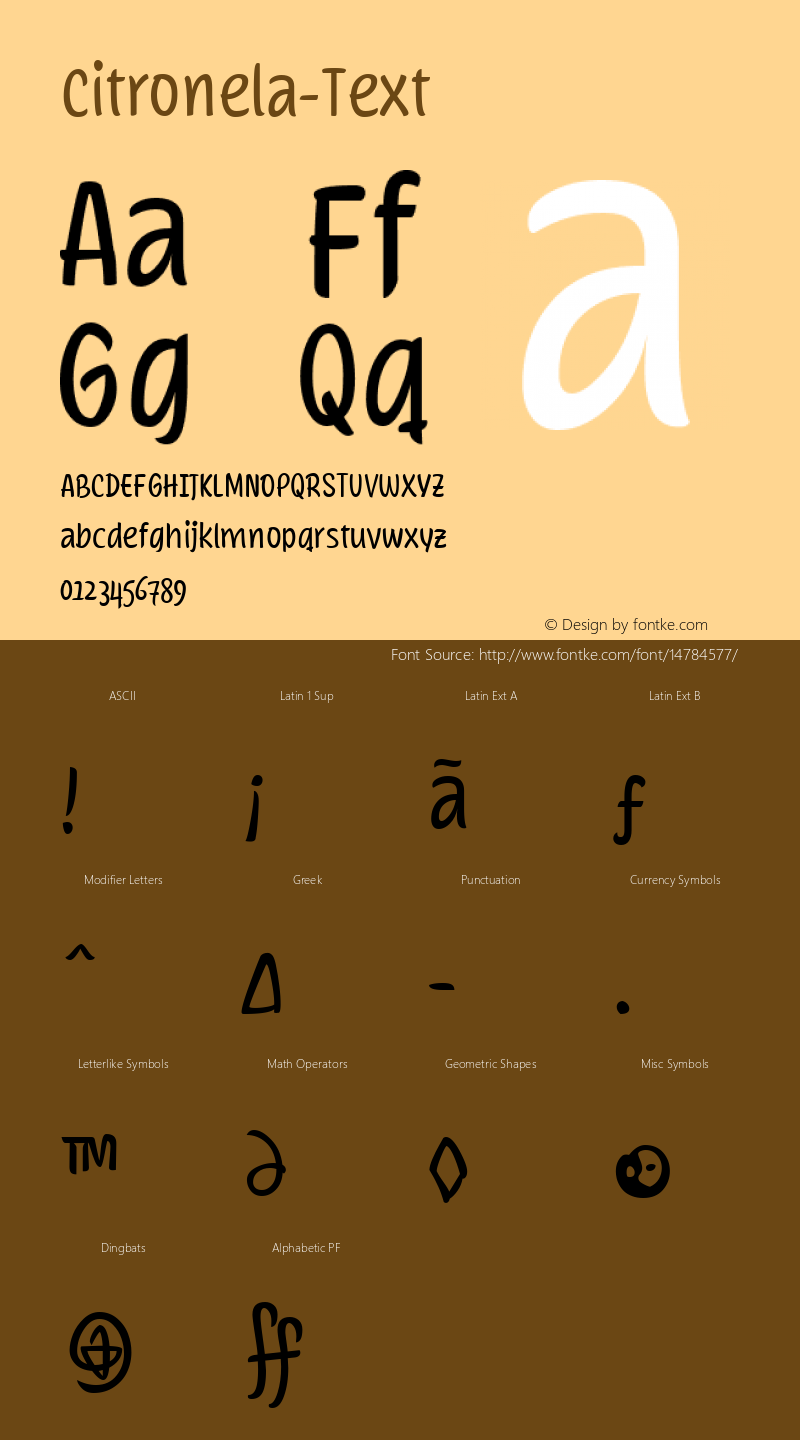 Citronela-Text ☞ Version 001.001;com.myfonts.easy.andinistas.citronela.text.wfkit2.version.4hoo图片样张