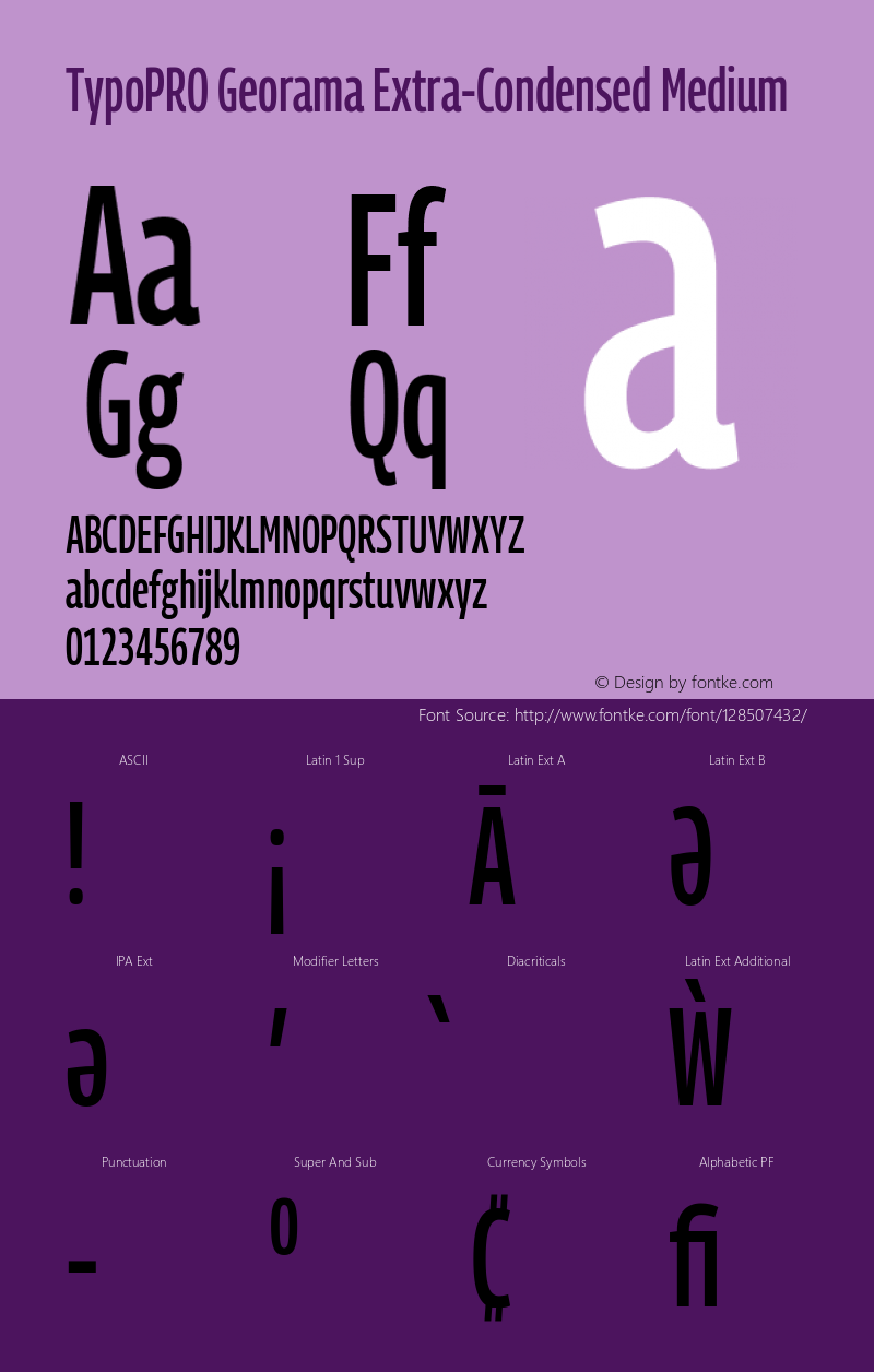 TypoPRO Georama Extra Condensed Medium Version 1.001图片样张