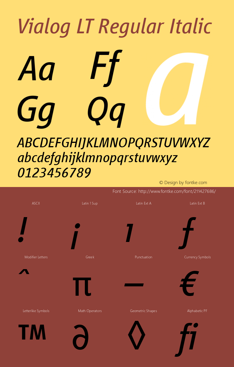 Vialog LT Italic Version 1.02;2006图片样张