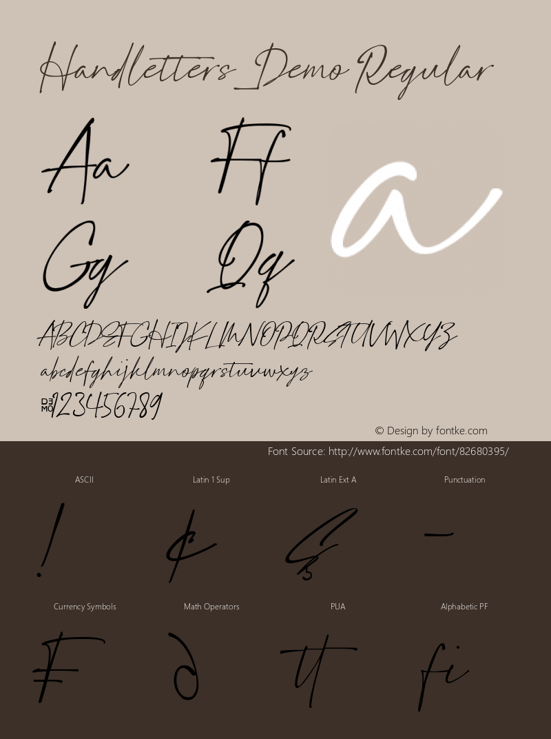 Handletters_Demo Version 1.00;September 1, 2020;FontCreator 12.0.0.2550 64-bit图片样张