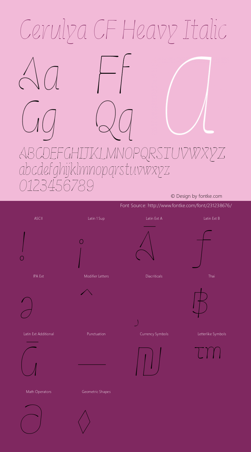 Cerulya CF Heavy Italic Version 1.000;FEAKit 1.0图片样张