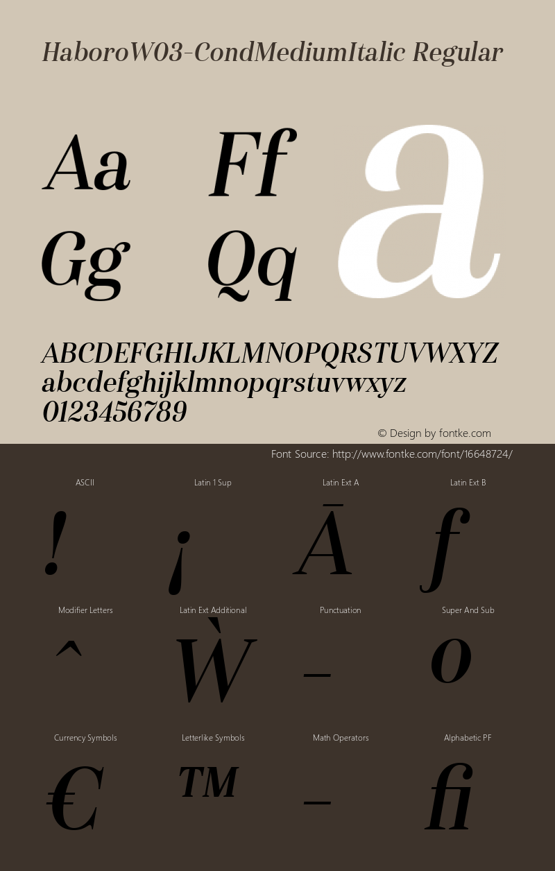 HaboroW03-CondMediumItalic Regular Version 1.00图片样张