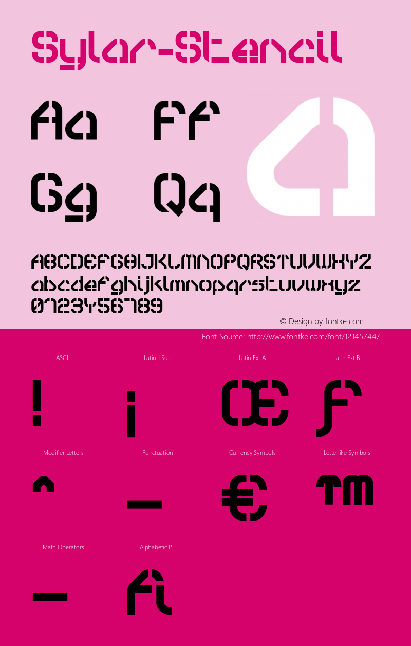 Sylar-Stencil ☞ 001.000;com.myfonts.northernblock.sylar.stencil.wfkit2.3oze图片样张