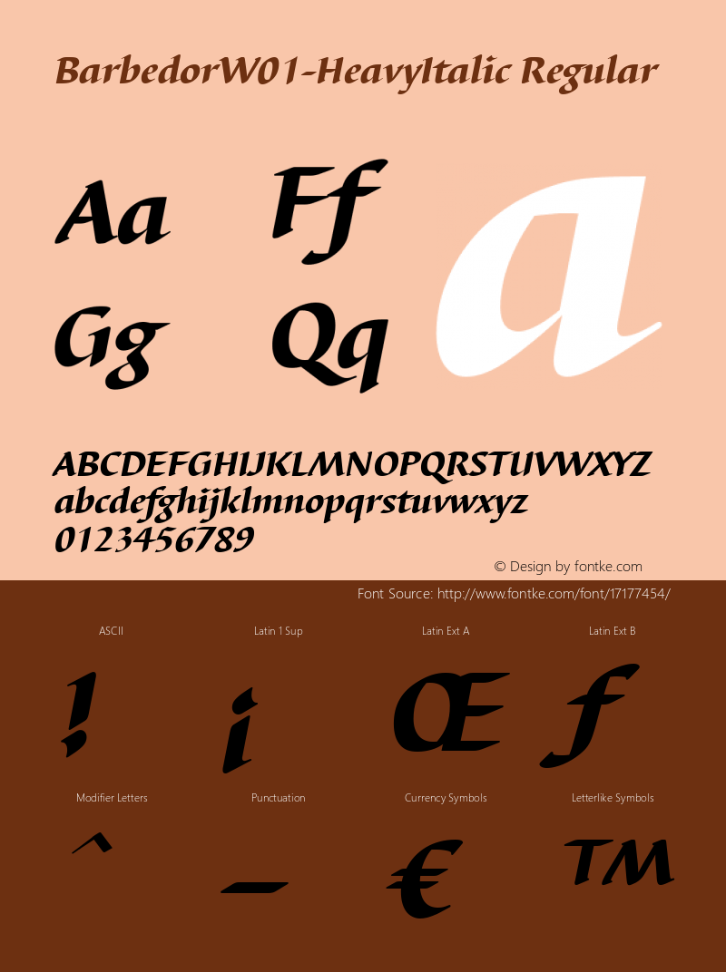 BarbedorW01-HeavyItalic Regular Version 1.00图片样张