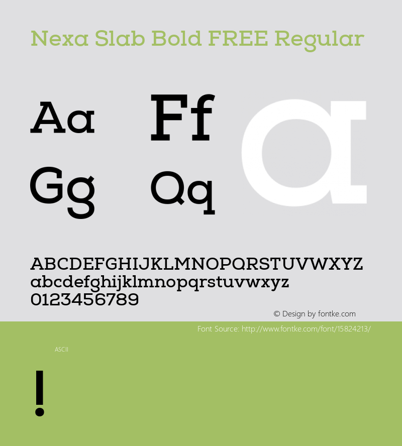 Nexa Slab Bold FREE Regular Version 0.000; ttfautohint (v1.4.1)图片样张