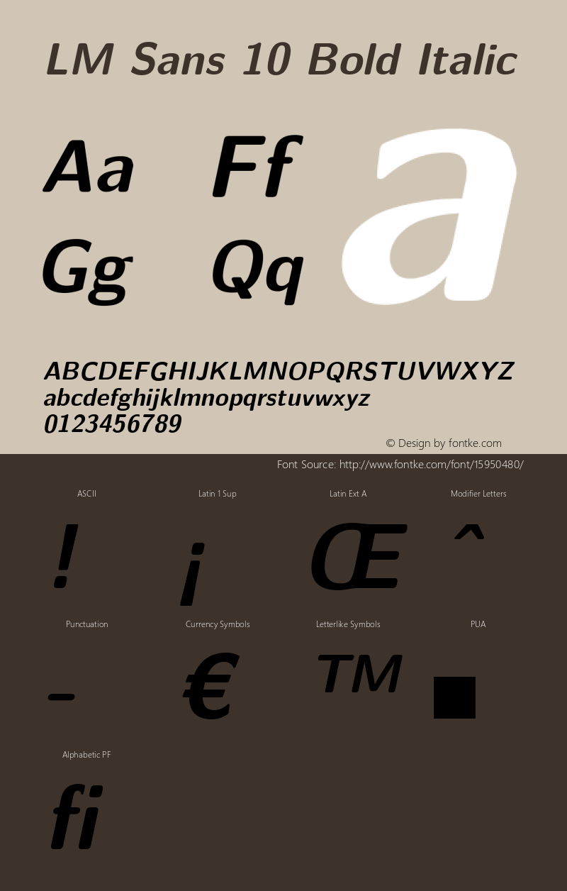 LM Sans 10 Bold Italic Version 1.106;PS 1.106;hotconv 1.0.49;makeotf.lib2.0.14853图片样张