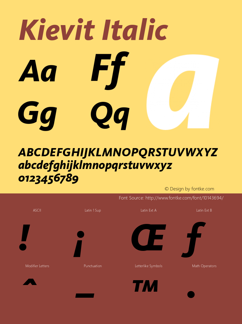 Kievit Italic Version 001.000图片样张