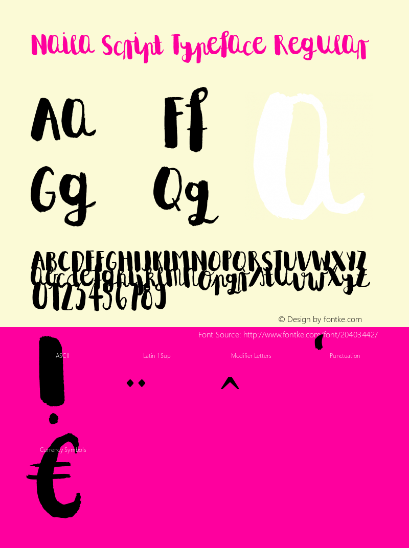 Naila Script Typeface Version 1.00 March 28, 2016, initial release图片样张