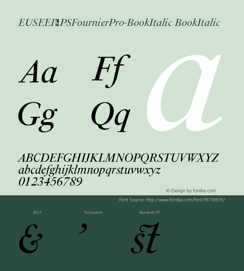 EUSEEI+PSFournierPro-BookItalic Version 1.0图片样张