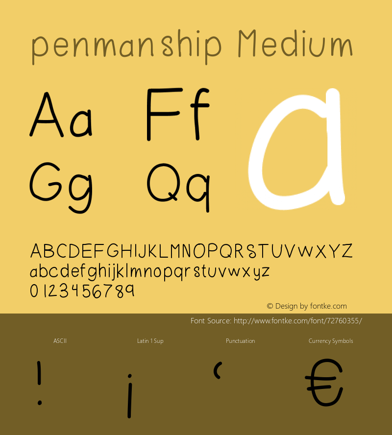 penmanship Version 001.000图片样张