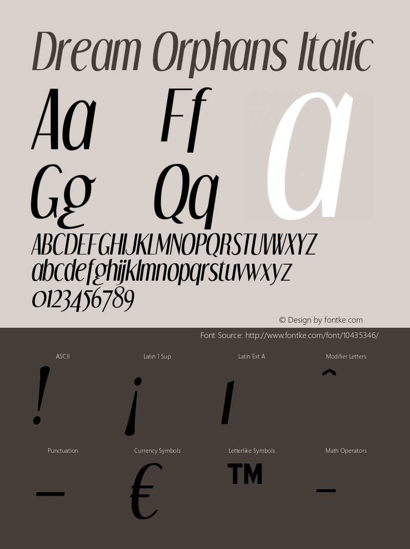 Dream Orphans Italic Version 4.001图片样张