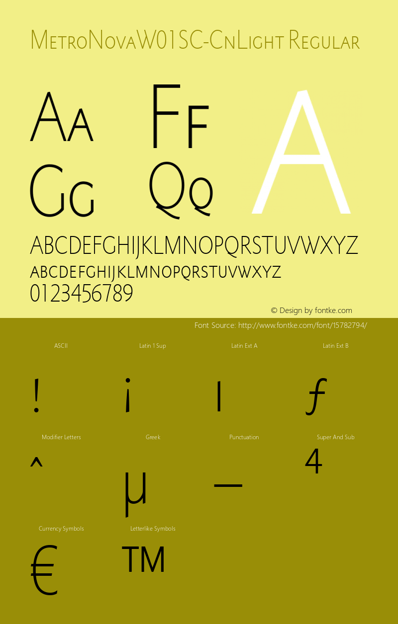 MetroNovaW01SC-CnLight Regular Version 1.0图片样张