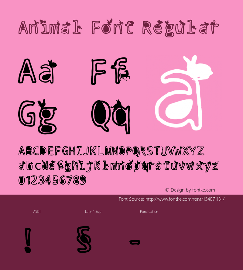 Animal Font 1.0图片样张