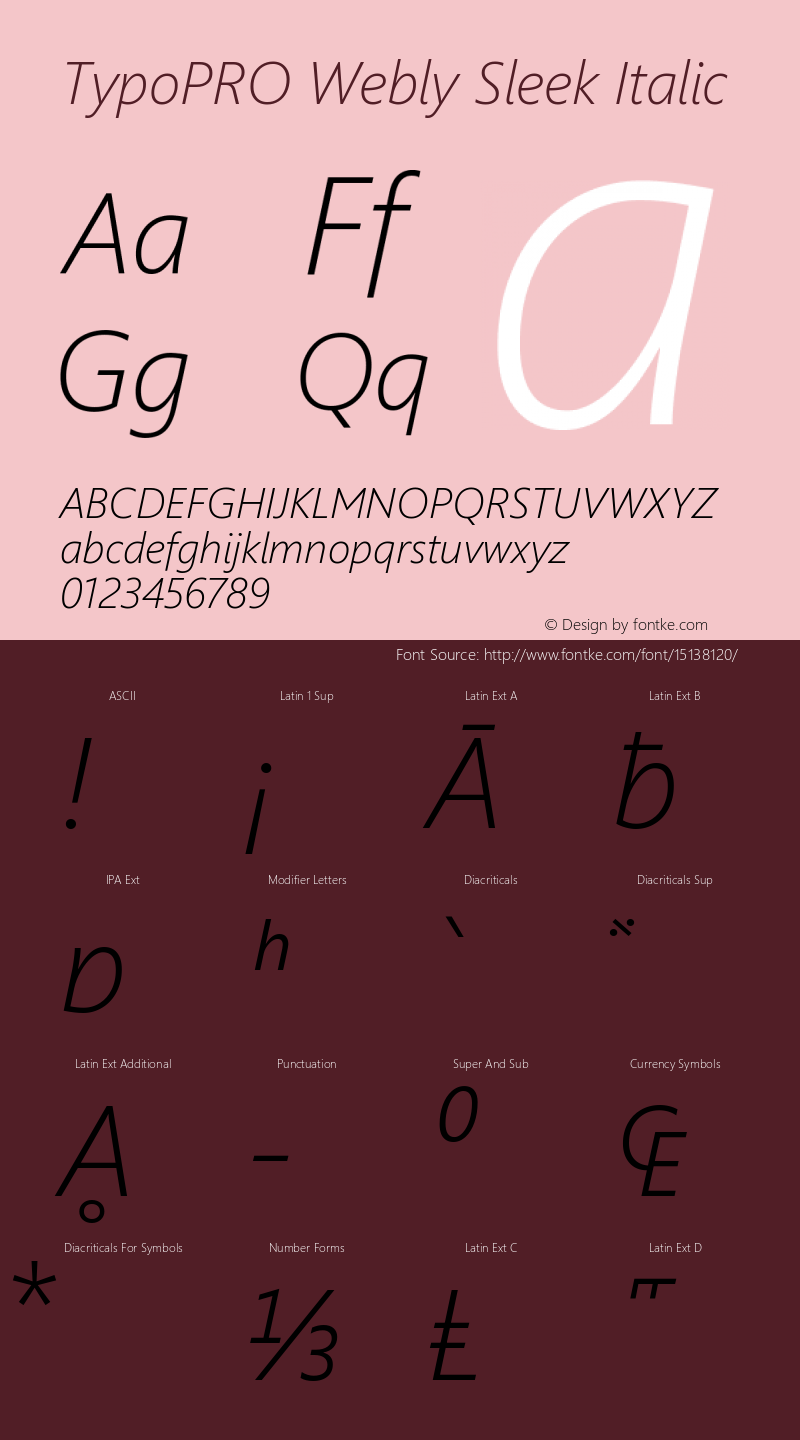 TypoPRO Webly Sleek Italic Version 5.22 January 23, 2013图片样张