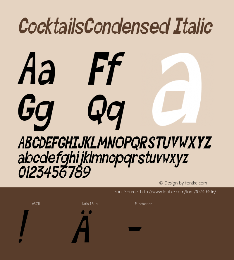 CocktailsCondensed Italic Rev. 003.000图片样张