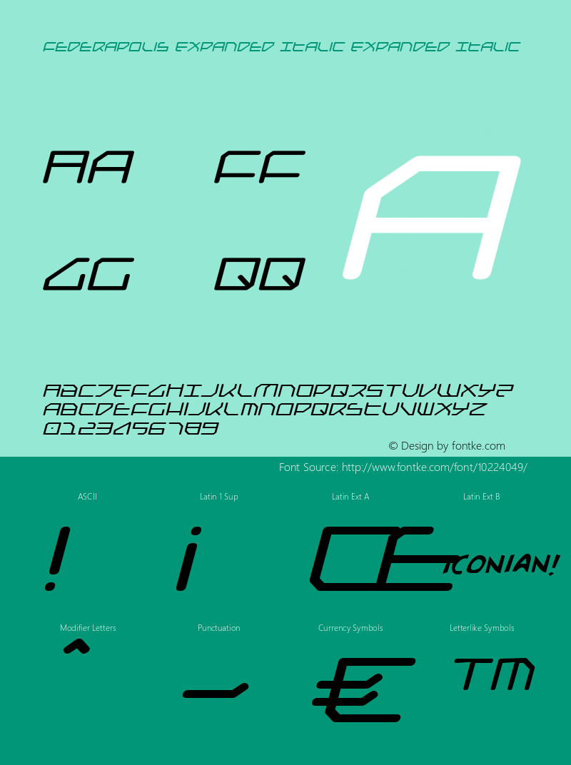 Federapolis Expanded Italic Expanded Italic 001.000图片样张