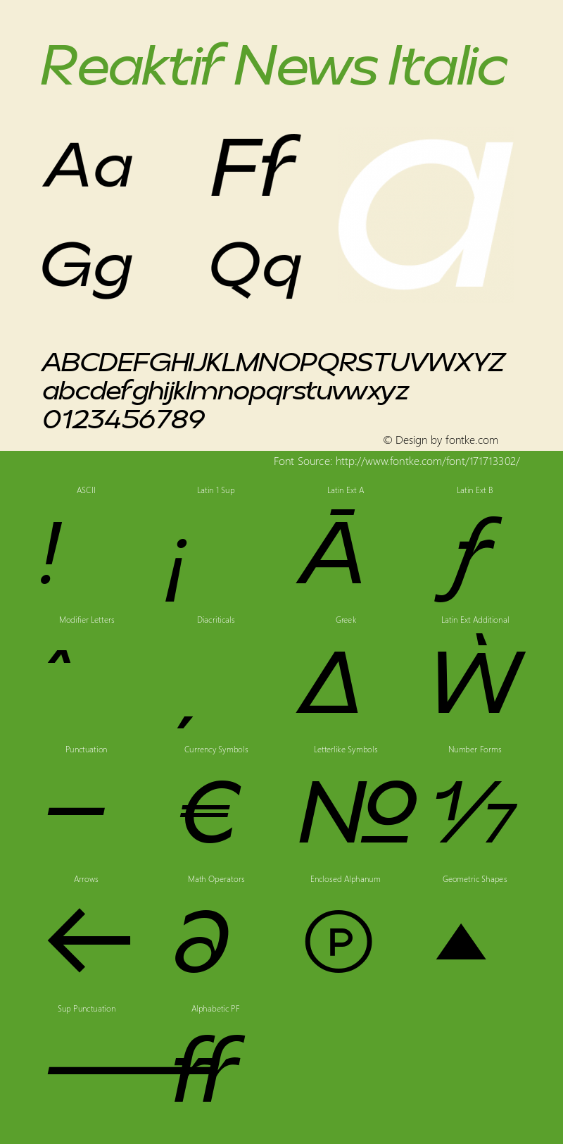 Reaktif News Italic 1.000图片样张