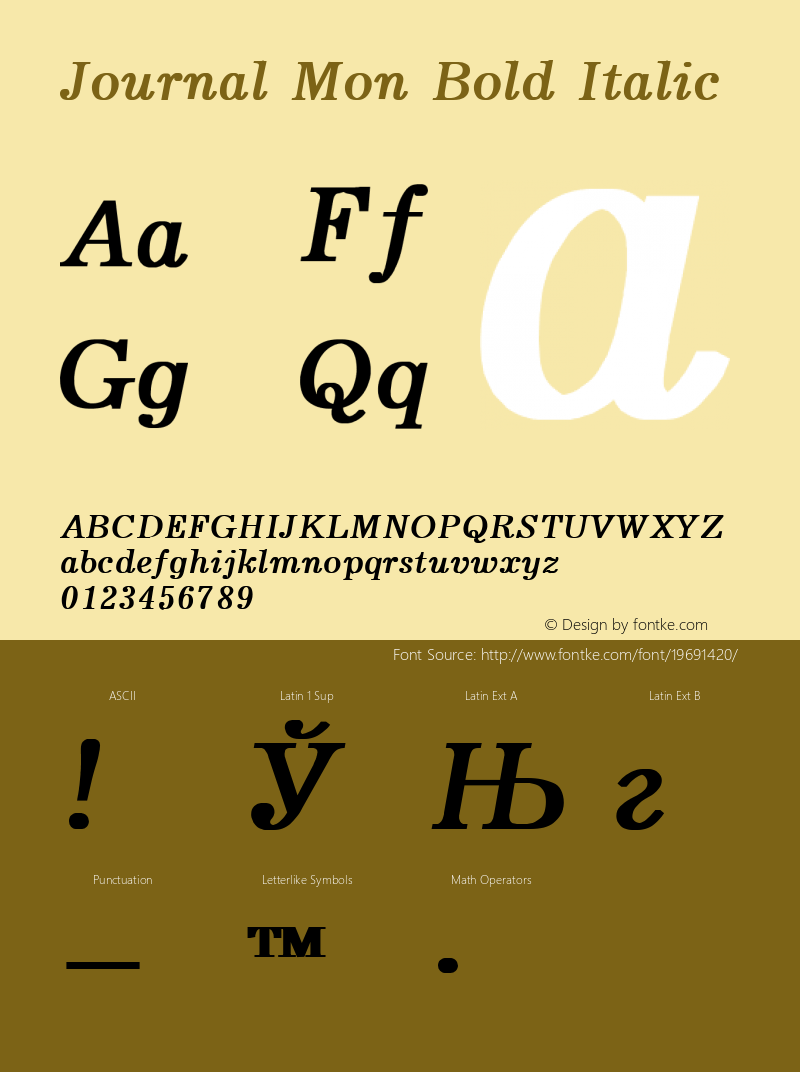 Journal Mon Bold Italic 2.00图片样张