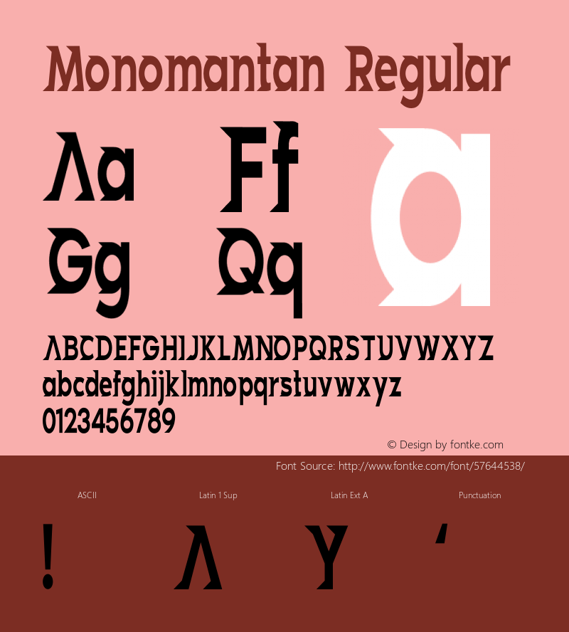 Monomantan Version 1.002;Fontself Maker 3.4.0图片样张